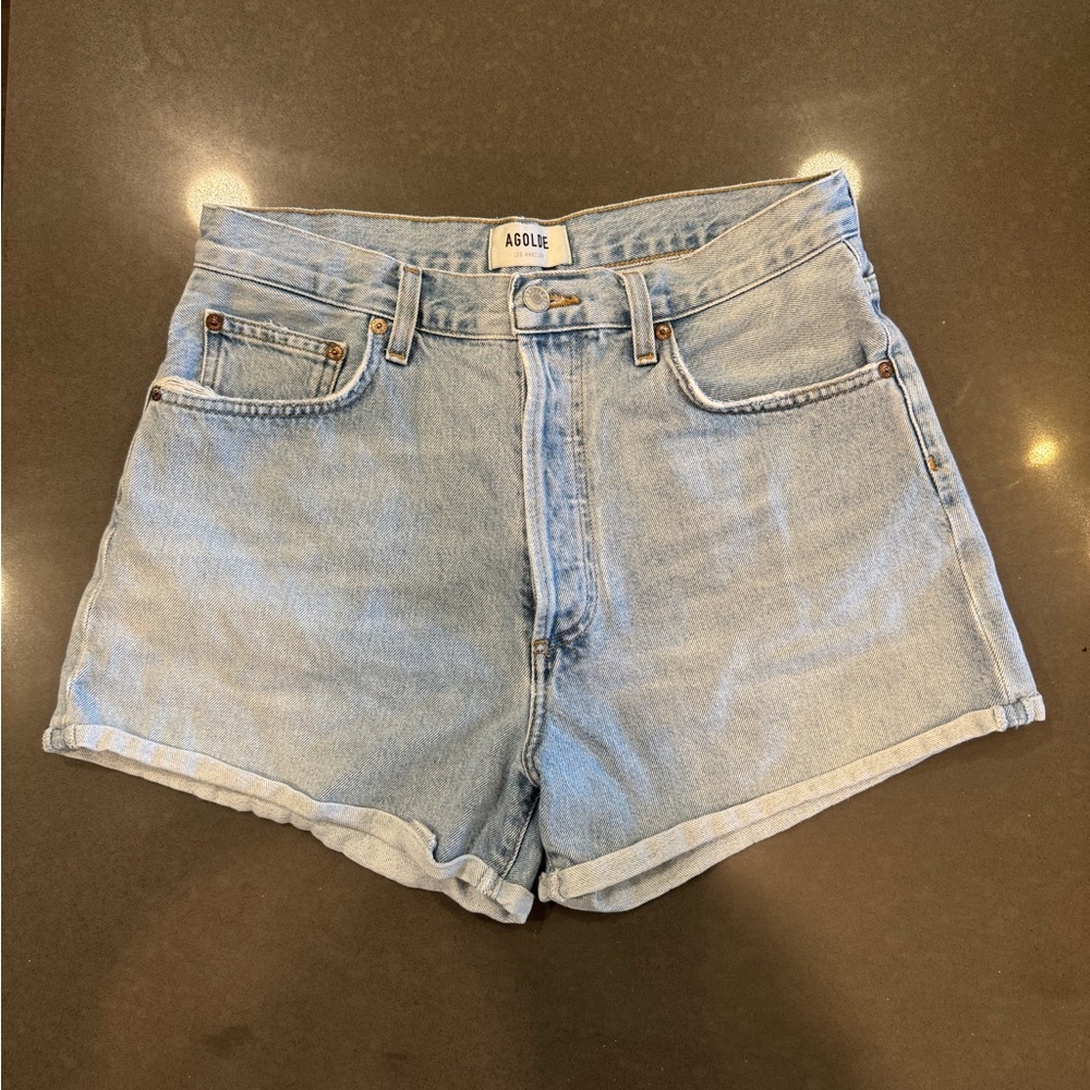 Agolde Blue Vintage Jean Shorts High-Waisted